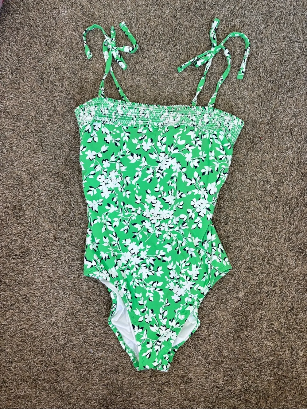 Lands End Draper James One Piece Swimsuit‎ Green Floral Plus Size 10